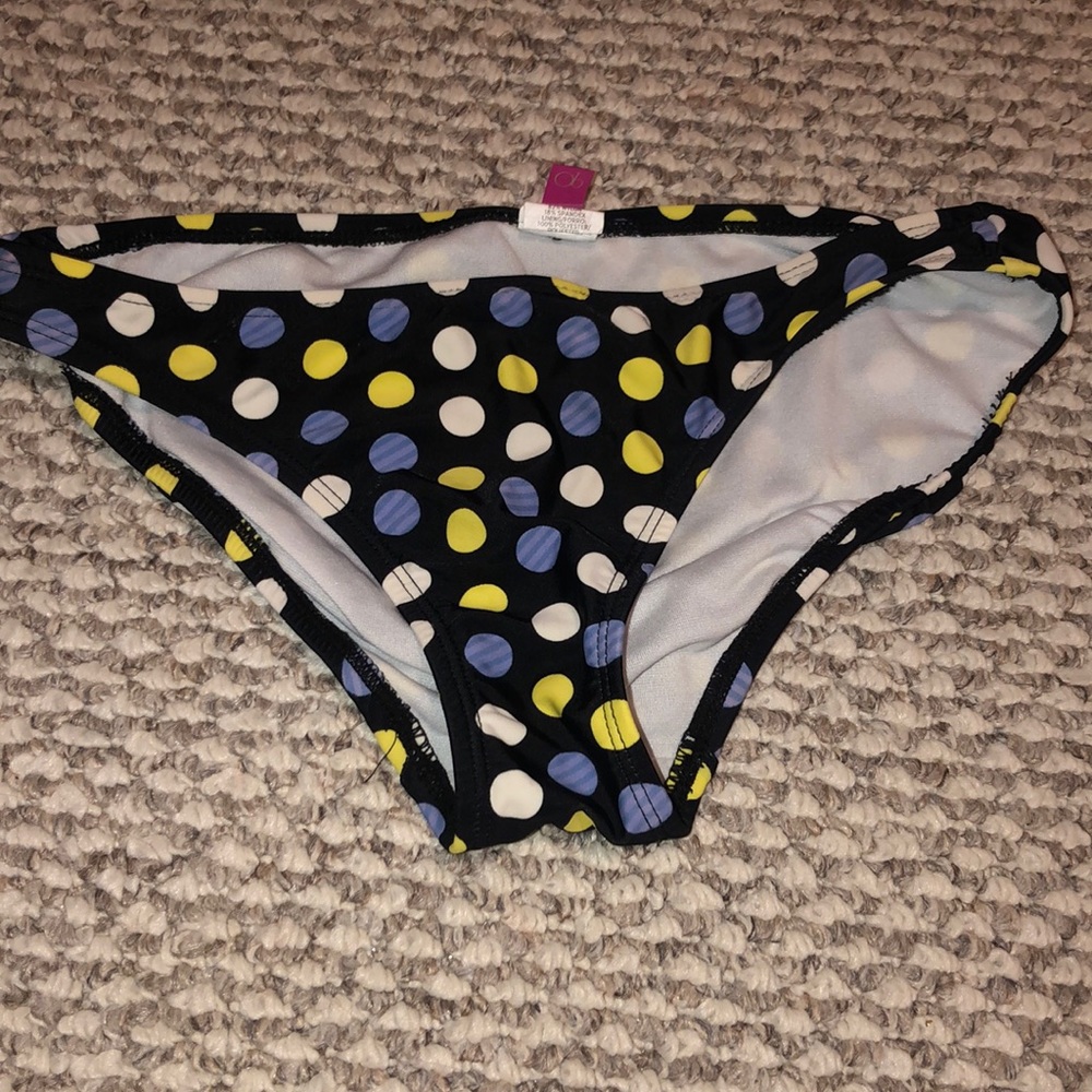 multicolored polka dot bikini bottoms